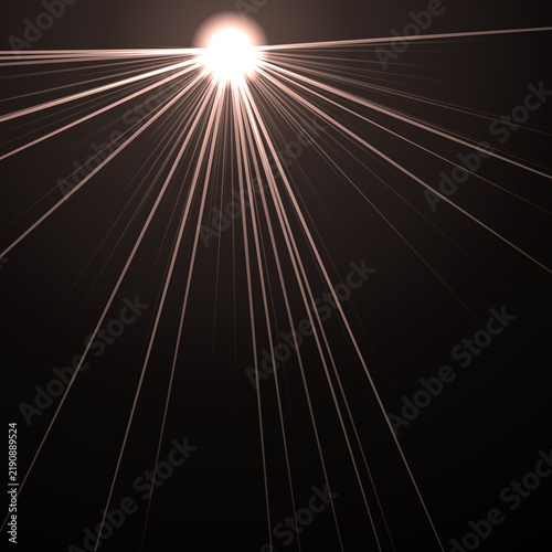 Stunning Golden Light Flare Radiant Sunburst Effect Shining Brightly Over A Dark Background Style
