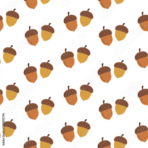 Repeating acorn pattern. Seamless acorn pattern for seasonal decor and fabric printing