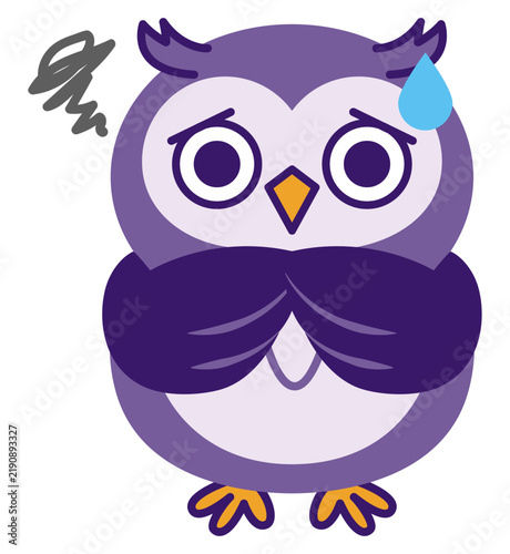 シンプルでかわいいミミズクパープル06