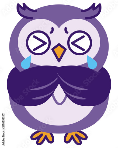 シンプルでかわいいミミズクパープル07
