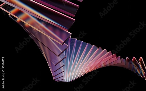 Obraz na płótnie 3d rendering of clean geometric shapes made of transparent glass on a bright futuristic background with reflections
