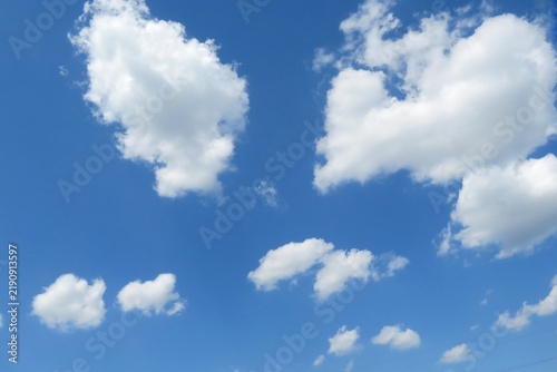 Beautiful cloudscape in blue sky, natural clouds background
