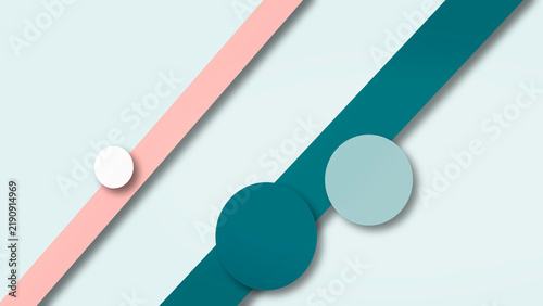 Foto A clean abstract 3D composition shows soft spheres aligned along diagonal teal and coral stripes, creating a soothing modern mood for branding and design