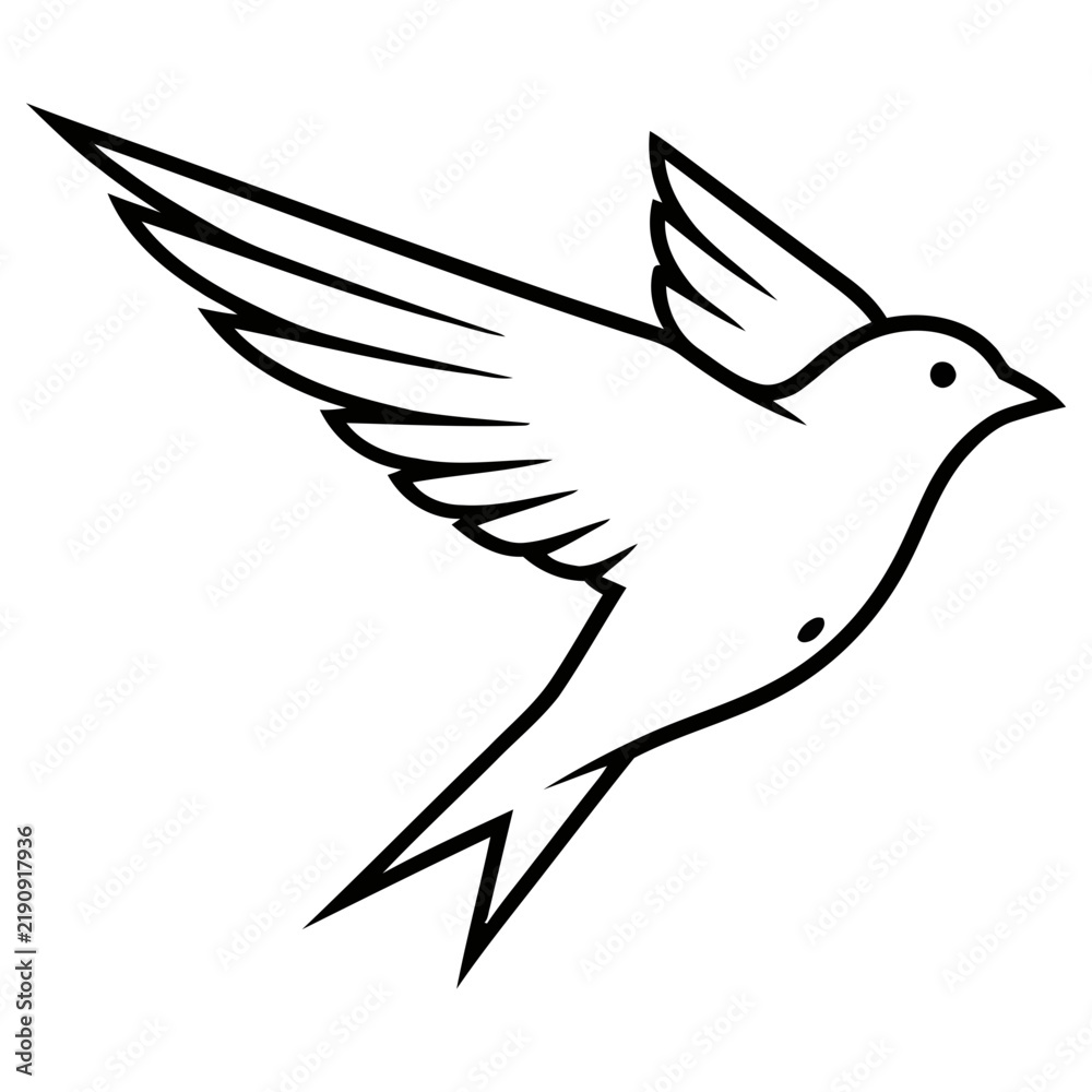 Fototapeta premium Stylized bird in flight