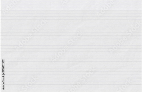 Bild auf Leinwand White lined paper texture background with subtle wrinkled surface, notebook rule
