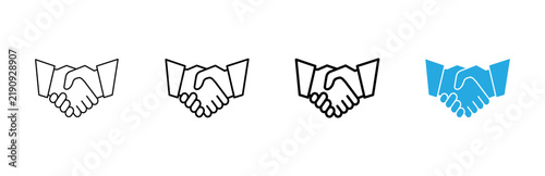 Handshake icon vector. business handshake sign and symbol. contact agreement