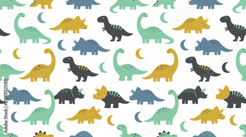 Cute Dinosaur Pattern Isolated