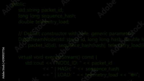 Infrastructure Failure Alert with Red Warning Icon and Loading Spinner Over Programming Code Background