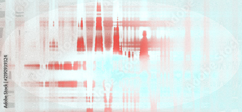 Canvas Print Digital Art Abstract Background With Soft Red Vertical Streaks On Light Blue Tex