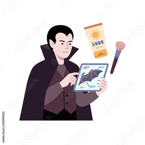 Vampire Skin Consultation and Gothic Beauty Care Illustration