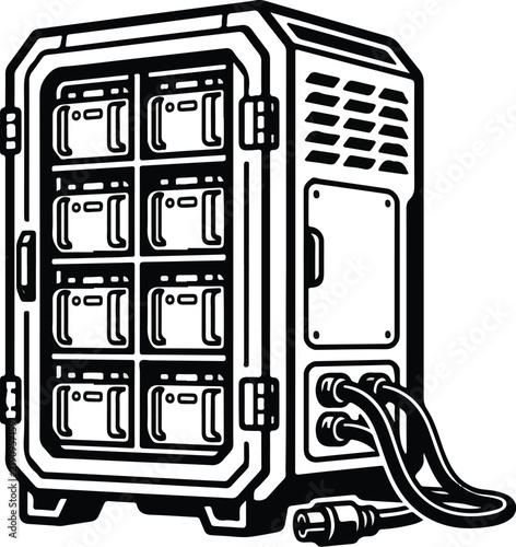 Industrial Battery Charging Station Cabinet with Multiple Slots.