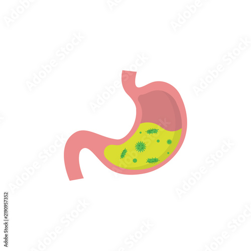 Stomach virus icon logo. stomach cancer logo icon stomach disease symbol. Digestive stomach infection logo illustration