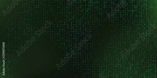 Modern Tech Wallpaper Featuring Golden Binary Matrix and Programming Symbols