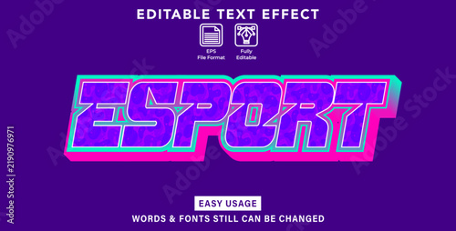 Editable graphic text effect esport styles
