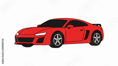 vector sport car, flat design, simple, minimalist, plain white background