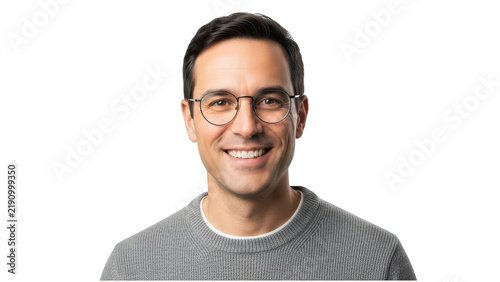 Smiling man with beard in casual sweater