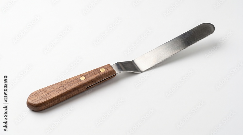 Fototapeta premium Offset spatula with wooden handle for baking and decorating cakes
