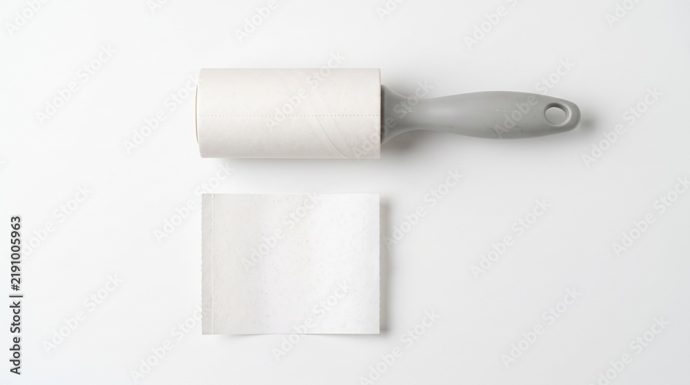 Obraz premium Lint roller with sticky paper sheet