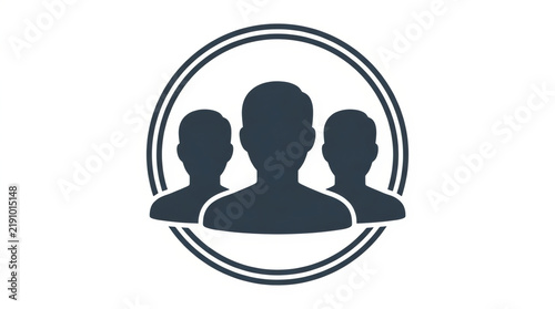 Group of people icon with three human silhouettes in a circle