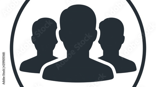 Black group of people icon representing a team or social community