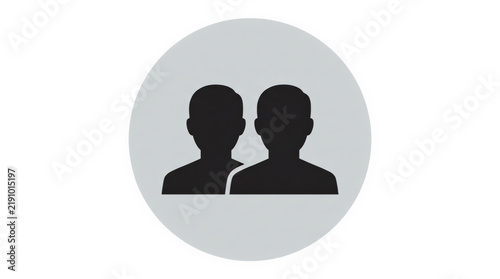 Two people silhouette icon representing user group or team members