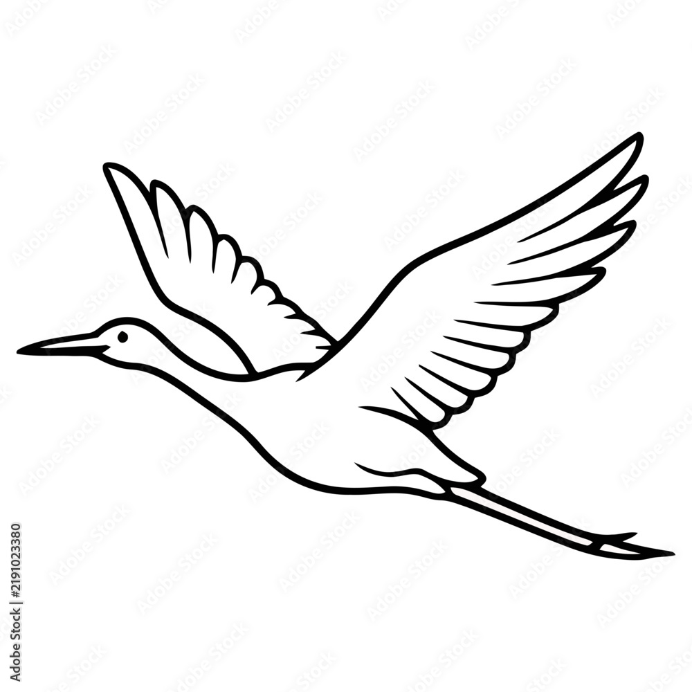 Fototapeta premium Line art of a bird in flight