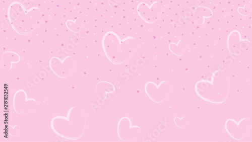 Pink Background Decorated With Love Heart Pattern Ornaments