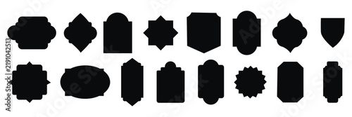 Set of vintage decorative frames and label silhouettes vector collection isolated on white background for design blank badge banner and ornate border framing elements. 