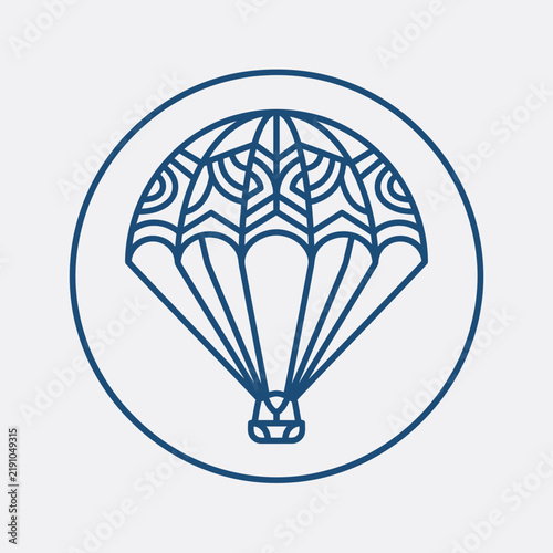 Parachute Icon Isolated Transparent Background Vector Graphic