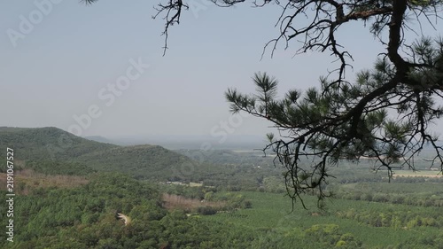 View of forested hills and valley from Mount Magazine