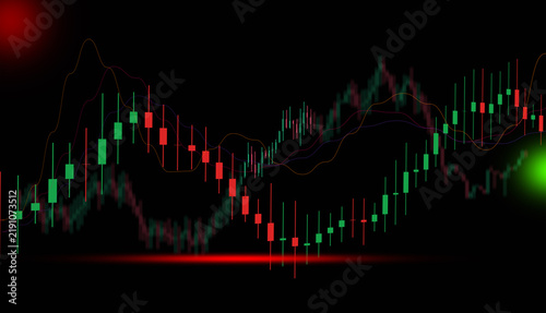 Cuadro en lienzo Professional financial market background with red and green candlestick charts s