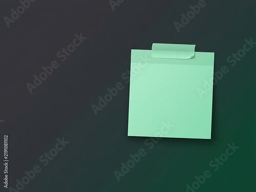 Light green square sticky note on a dark moody background