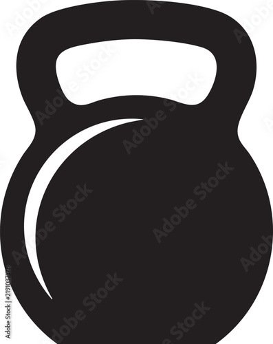 Black silhouette icon of a gym kettlebell weight with kettlebell