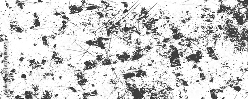 Black and White Grunge Distressed Texture Background with Scratches and Speckles Vector Illustration