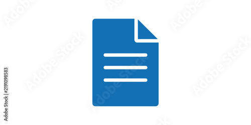 Obraz na płótnie Blue document icon with folded corner for digital files and text data.