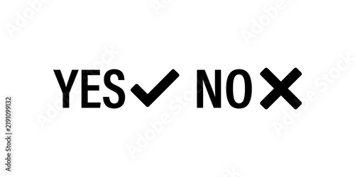 Photography Yes no black icons with check mark and cross for survey choice options