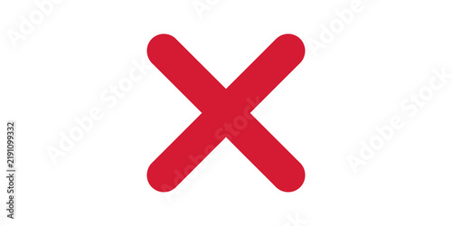 Foto Red cross mark symbol flat icon isolated on transparent background design