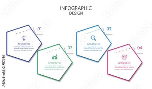 Timeline infographic design element and number options. Business concept with 4 steps. Vector illustration.  
