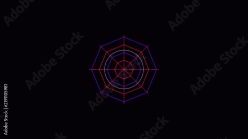 Spooky Cyber Gothic Spider Web Growing Motion Graphics 4K