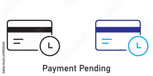 Bild auf Leinwand Payment pending status icon with credit card and letter l symbol finance icon tr