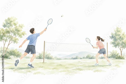 Active Sports and Healthy Lifestyle Activities with Fitness, Outdoor Exercise, Training and Wellness Watercolor Illustrations