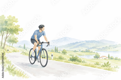 Active Sports and Healthy Lifestyle Activities with Fitness, Outdoor Exercise, Training and Wellness Watercolor Illustrations