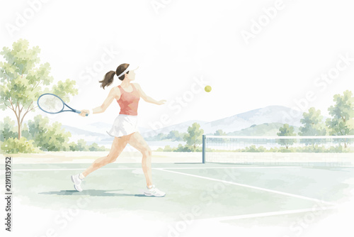 Active Sports and Healthy Lifestyle Activities with Fitness, Outdoor Exercise, Training and Wellness Watercolor Illustrations