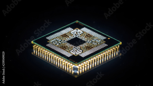 Plakat Macro Close-up of Computer Processor CPU Chip.