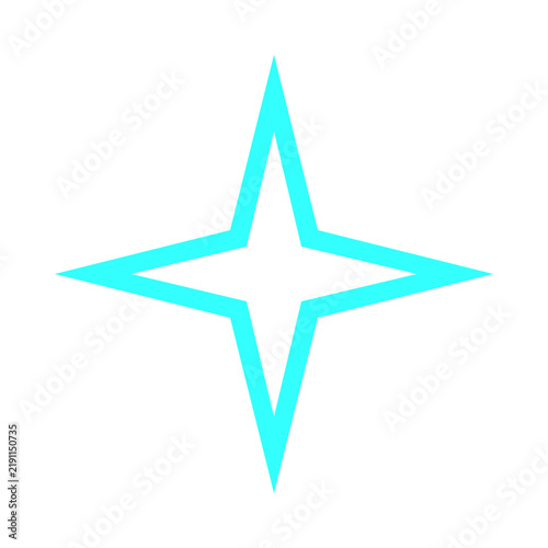 Geometric neon spark icon with sharp glowing edges for modern high tech digital interface design