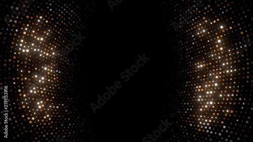 golden circle wave background particle animation