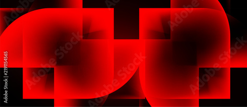 Abstract red shapes form number 50. Geometric design, modern aesthetic, dark background provides contrast. Simple, bold presentation.