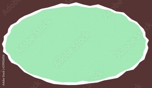 Paper Sheet with Torn Edges, Light Green Grid Texture. Isolated Graphic Element for Design and Creative Projects.
