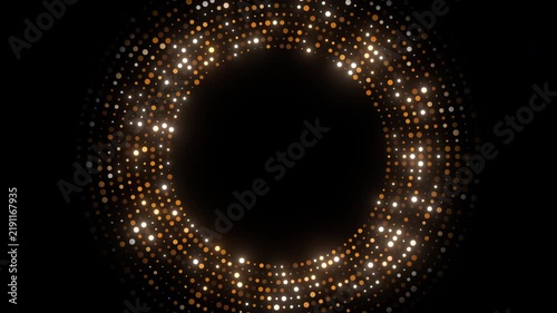 isolated gold glitter circle background wave animation