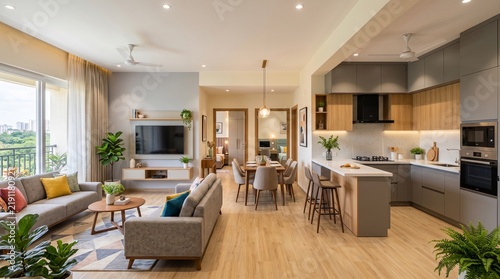 Modern 3BHK Interior Design in Bengaluru – Elegant and Spacious Home with Contemporary Décor, Stylish Living Areas, Premium Finishes, and Thoughtfully Planned Interior Spaces